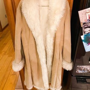 Womens Large Suede faux fur winter coat